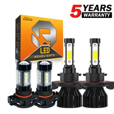 For 2007-2014 GMC Yukon - 4x 6000K Front LED Headlight & Fog Light Bulbs Combo - Image 1 of 4