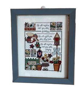 De Colección Cross Country Puntada Verano Ángel Jardín Versículo Bíblico "Él lo hará" enmarcado - Imagen 1 de 5