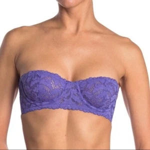 NEW Free People Love Letters Underwire Lace Bra Deep Periwinkle - Picture 1 of 14