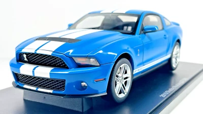1/18 Autoart 72916 2010 Ford Shelby GT500 Grabber azul blanco rayas raro nuevo Foto 1 de 4