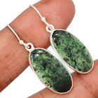 Natural Nephrite Jade - Canada 925 Sterling Silver Earrings Jewelry Ce32258