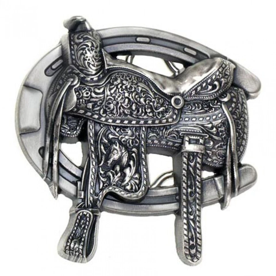 Fibbia In Argento Massiccio Per Sella, Western, Ferri Da Cavallo, Cintura - Immagine 1 di 1