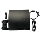 Sony PlayStation 3 Console PS3 Slim Black Bundle Controller Cords Tested