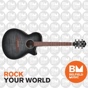 Ibanez AEG70 Acoustic Guitar AEG Flame Maple Gloss Charcoal Burst Pickup Cutaway - Picture 1 of 2