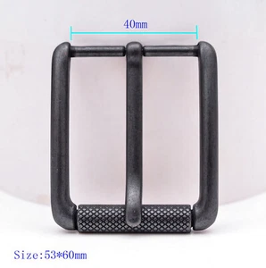 Vintage Black Single Prong Pin Repacement Leather Belt Buckle for 40MM Strap - Picture 1 of 12