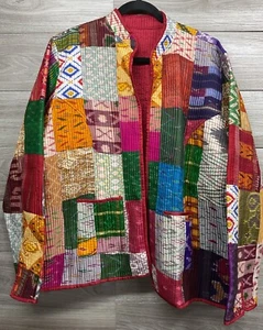 Chaqueta Acolchada Patchwork Acolchada Cottage Granny Core Campesina Hecha a Mano Multicolor - Imagen 1 de 12