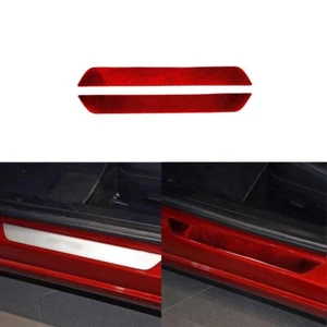 Borde de cubierta de panel de umbral de puerta delantera de fibra de carbono rojo para Tesla Model 3/Y 2017-2022 - Imagen 1 de 12