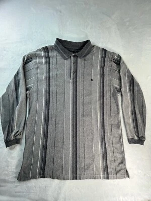 De Colección King's Court Para Hombres XL Rayas Gris Abotonada Manga Larga Foto 1 de 4