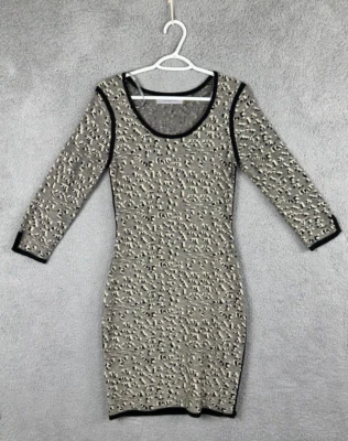 Marc NY Andrew Marc Vestido Vaina Mujer Pequeño Negro Blanco Texturizado Mezcla Lana Foto 1 de 4