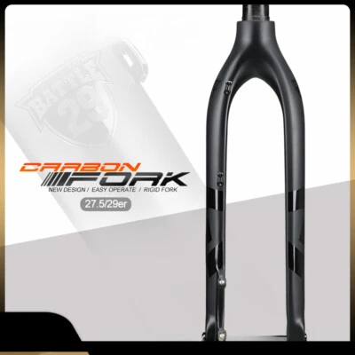 27.5/29er Dull Carbon Fiber Mountain Bike Rigid Fork MTB Bicycle Front Fork  - Image 1 of 4