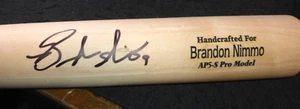 BATE DE BÉISBOL RUBIO FIRMADO POR MARUCCI MODELO PROFESIONAL BRANDON NIMMO CERTIFICADO POR TRISTAR AUTOMÁTICO - Imagen 1 de 6