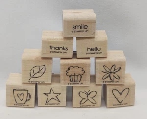 STAMPIN UP BITTY BASICS 10 RUBBER STAMPS - Picture 1 of 12