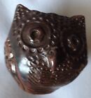 A Fine Jay 1972 Studio Pottery owl Vase Two Faces Tenmoku Glaze Midcentury