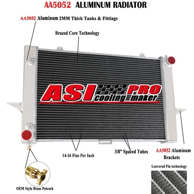 Radiador de aluminio 3 filas para 1998-2004 2000 2002 Volvo V70 C70 S70 2,3/2,4 L NUEVO Foto 1 de 4