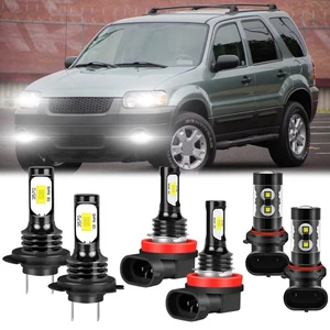 For Ford ESCAPE 2005-2006 Front 6X LED Headlight High Low + Fog Light Bulbs Kit - Picture 1 of 12