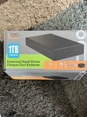 ProDrive 1TB USB 1.1/2.0 Black External Hard Drive Not Tested - Image 1 of 4
