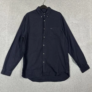 Camisa Lacoste Para Hombre Mediana Calce Regular Lana Azul Marino Con Botones - Imagen 1 de 16