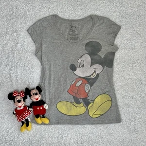 Disney World junior girls Heather Gray Mickey Mouse v-neck t-shirt (XXL) - Picture 1 of 5