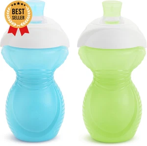 Bissfester Schnabeltasse 9oz 2er Pack Kleinkind Training Tasse Auslaufsicher Kunststoff Blaugrün - Bild 1 von 12