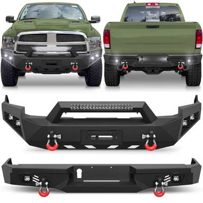 Steel Front or Rear Bumper w/Winch Plate+LED Lights For 2009-2012 Dodge Ram 1500 Foto 1 de 4
