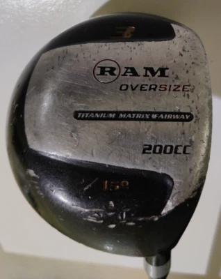 Ram Oversize 200 cc 3 Wood Titanium Matrix Graphite Stiff Flex Golf Club 15 - Image 1 of 4