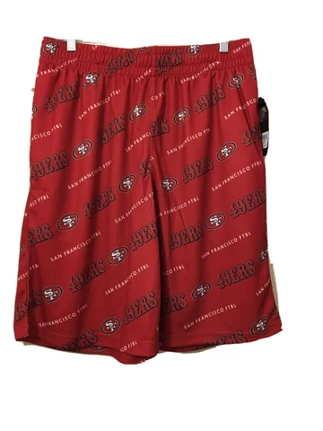 NFL Team Apparel San Francisco 49ers Side Pocket Shorts Men Size Large NWT Cover