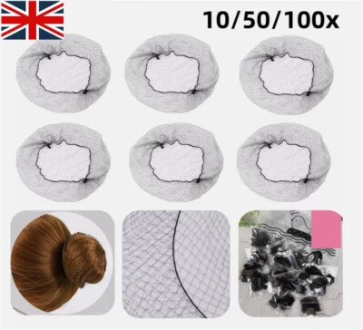 1-100X Invisible Hair Nets Elastic Edge Fine Mesh Bun Cover Styling Hair Bun Net - Image 1 of 4