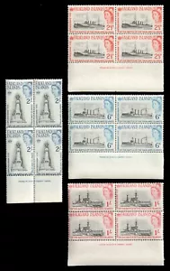 FALKLANDINSELN 1964 Sc 150-153 Battle Complete Set MNH Blocks CV$44 - Bild 1 von 1