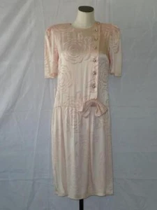 NOS Miss Elliette Design Jewel Button Drop Waist Cocktail Dress~S/M~Vtg 70s=$230 - Picture 1 of 12