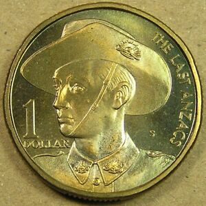 Australia $1 Dollar Coin 1999-S Sydney, The Last Anzac, Lustrous BU, 25 mm