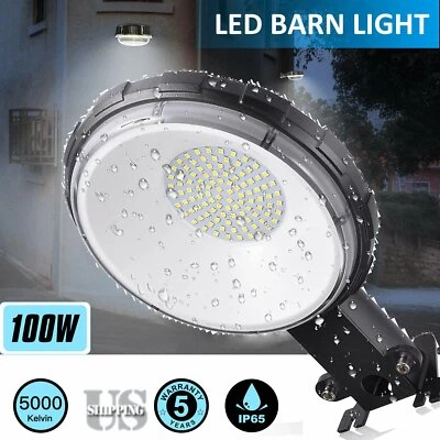 LED Barn Light 100W,12000LM Dusk to Dawn Security Area Lights Yard Lighting IP65