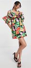 Topshop Bold Floral Ruffle Bardot Mini Dress In Multi Nwot Size 8 Tropical