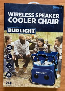 Bud Light - Cooler Beach/Tailgate Chair & Insulated Cooler Bag W/Built Speaker - Picture 1 of 10