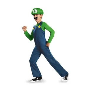 Super Mario Brothers Boys Luigi Costume Size S 4-6 - Brand New - Picture 1 of 6