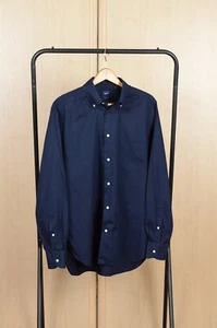 Boggi Milano Dark Blue Navy Long Sleeve Button Down Shirt Size 41 / 16 - Picture 1 of 7