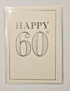 Caspari Happy 60th Birthday Card Original Packaging Sixty Years Old Notecard - Picture 1 of 2