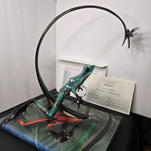 Frogman Tim Cotterill Bronze Frog Dragonfly 1766/2000 COA & Book READ - Picture 1 of 18