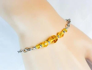 CYNTHIA LYNN "CELEBRATE" SWAROVSKI CRYSTAL NOVEMBER BIRTHSTONE SILVER BRACELET - Picture 1 of 1