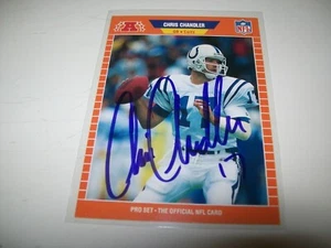 1989 PRO SET RC CHRIS CHANDLER AUTOGRAPH SIGNED AUTO #159 INDIANAPOLIS COLTS - Picture 1 of 2