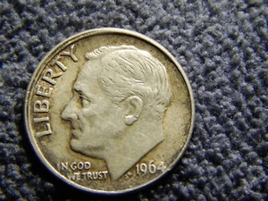 1964 Roosevelt Dime Mint Error Offset strike - Picture 1 of 17