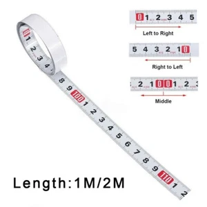 Metrisches Lineal 1 m/2 m Gehrungssäge Spur Maßband selbstklebend - Stahlrück - Bild 1 von 31
