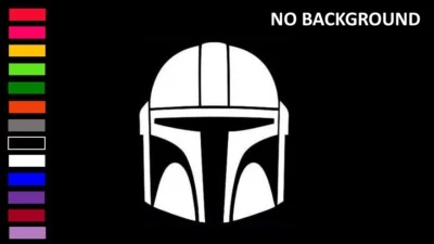 Adesivo adesivo para carros, janelas, laptops MANDALORIAN MANDO'S HELMET STAR WARS - Imagem 1 de 4