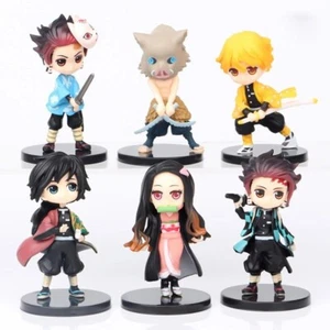 Figuras de acción de anime Demon Slayer B de 3 pulgadas juguetes para niños muñecas de PVC regalos 6 piezas/juego - Imagen 1 de 5