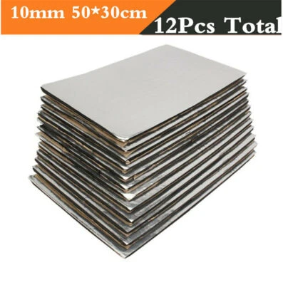 12XCar Sound Proofing Deadener Heat Noise Insulation Mat Hood Closed Cell Foam - Image 1 of 4