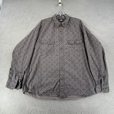 Vintage 90s Dockers Shirt Men Large Gray Geometric Button Down Long Sleeve Adult - Image 1 of 4