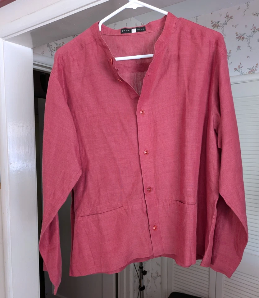 Blusa Shirin Guild Lino/Bambú Frambuesa Manga Larga Mediana Foto 1 de 3