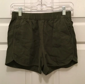 Neu mit Etikett Madewell Damenshorts zum Überziehen Baumwollmischung olivgrün Größe XXS - Bild 1 von 2