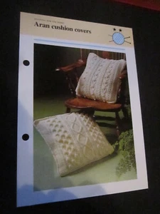 KNITTING PATTERN KNITTING FOR THE HOME ARAN CUSHION COVERS   **MUST SEE ** - Picture 1 of 1