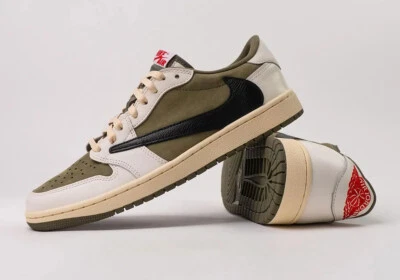 Nike Air Jordan 1 Retro Low OG SP Travis Scott Medium Olive DM7866-200 Mens New - Image 1 of 4