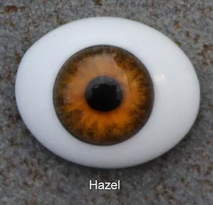 Solid Glass, Flatback Oval Paperweight Eyes - Hazel, 18mm - Foto 1 di 3